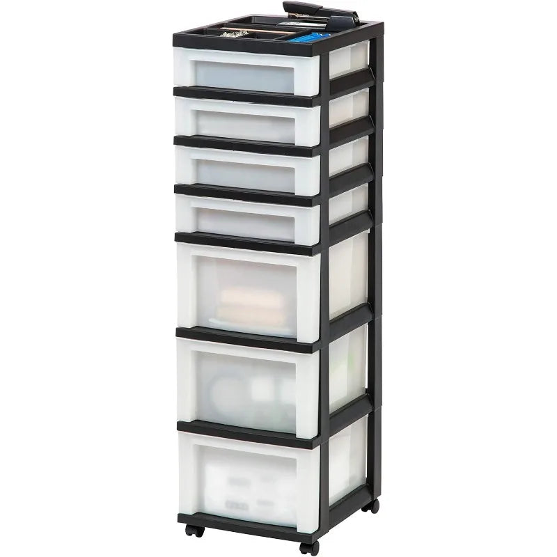 Plastic Drawer Storage Organizer with Wheels Casters