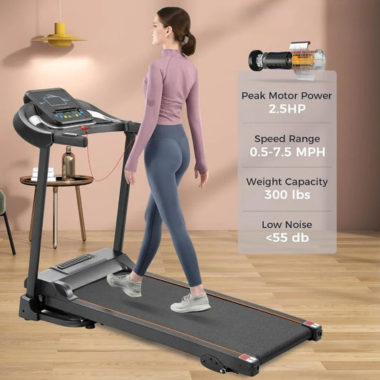 Folding Electric Treadmill with Incline 2.5HP Energy Saving 12 Preset Programs