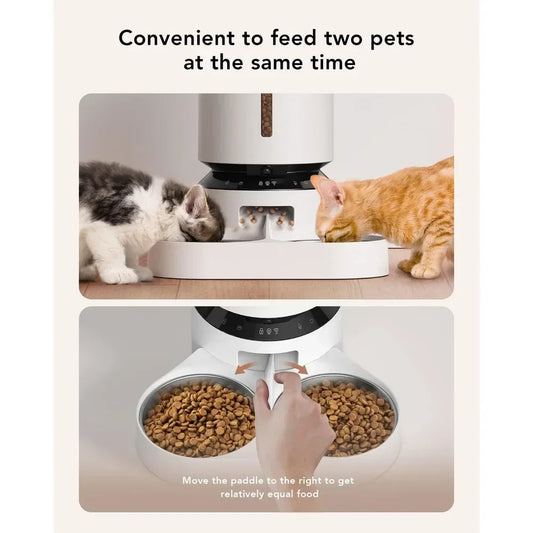 Automatic Cat Feeder With HD Camera - Dual Tray Stainless Steel