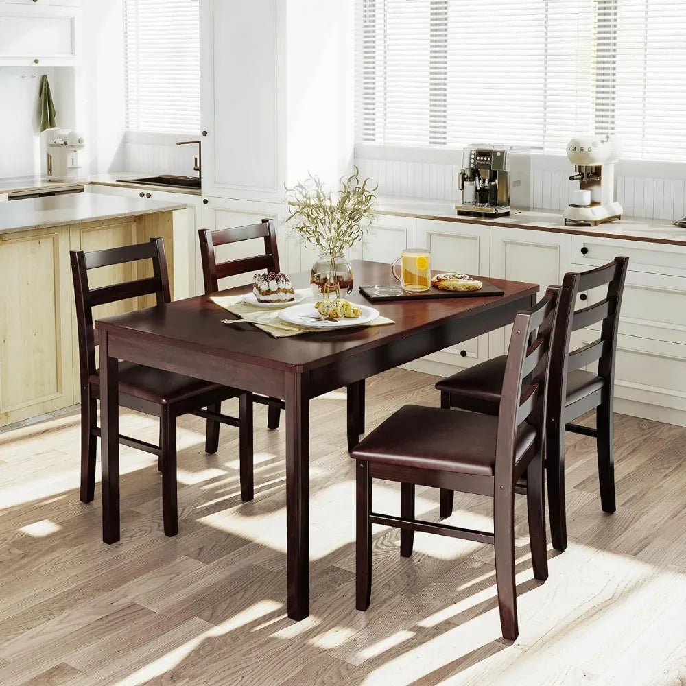 5-Piece Compact Kitchen Table & Chairs for Home and Apartment