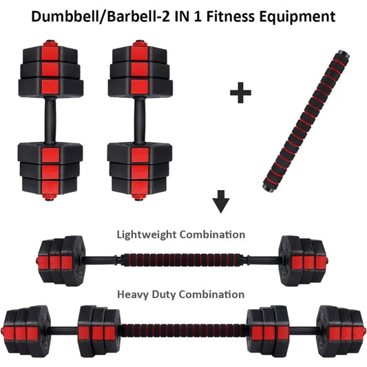 Adjustable Weights 3-in-1 Set Barbell 44Lb, Home Gym Equipment for Men Women Gym Workout Fitness Exercise