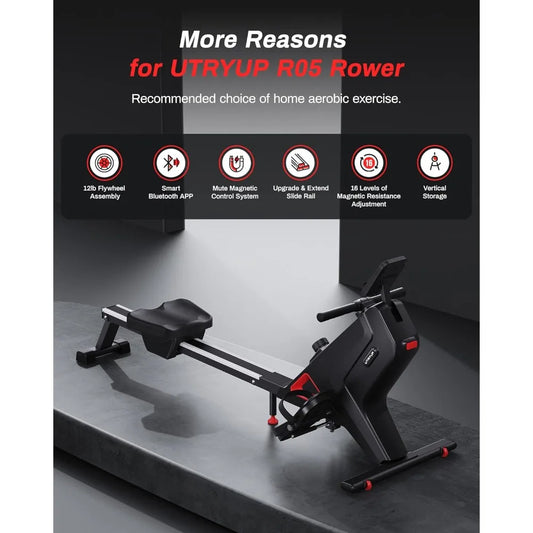 Magnetic Rowing Machines for Home, Compact and Saves Space - Vertical/Folding Storage, 350 LB Weight Capacity