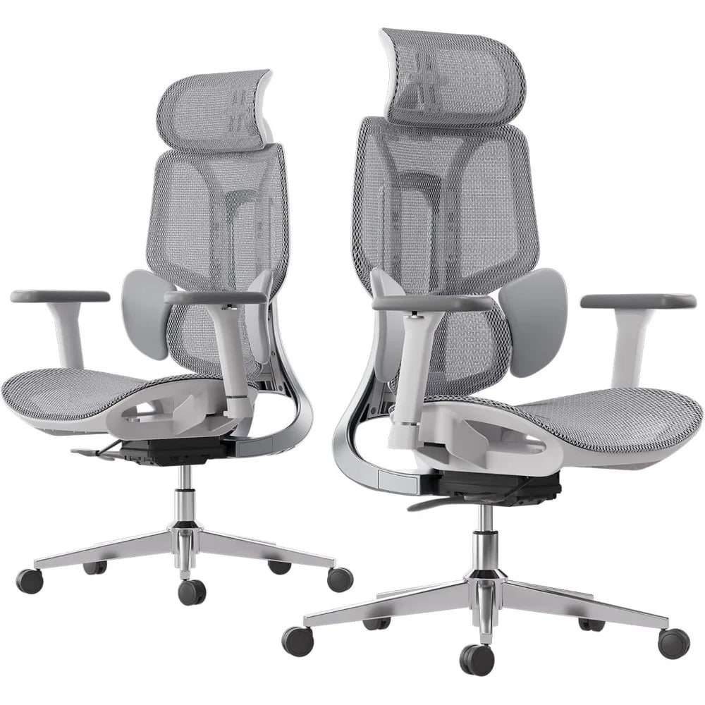 Ergonomic Office Chair with 3-Zone Dynamic Lumbar Support, 3D Adjustable Headrest,