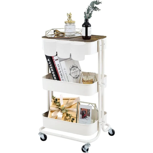 3-Tier Metal Utility Rolling Cart