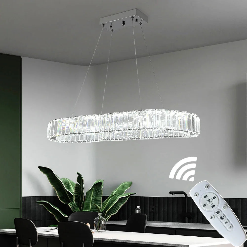 Crystal Chandelier Light Living Room Remote Control