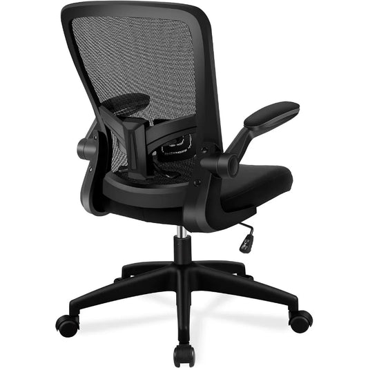 Office chair, adjustable height for ergonomics and waist support