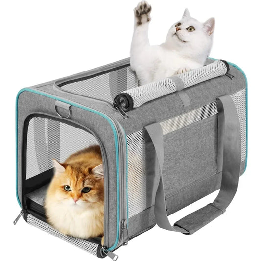 Pet Carrier for Large Cats 20 lbs / Soft Sided Small Dog Travel Carrier