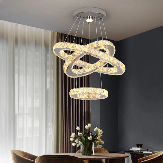 Crystal Chandelier Light Living Room Remote Control